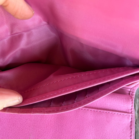 FOSSIL PINK LEATHER WALLET, good condition , compartments - Picture 5 of 6